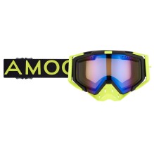 AMOQ Aster Skoterglasögon Svart-HiVis Blue Mirror
