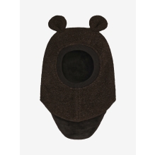 Huttelihut Balaclava Ears Wool - Dark Brown Melange