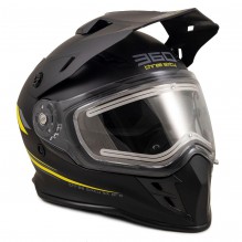 360 SXP Adventurehjelm, Sort/Gul M/El-Visir og singel-visir for gatebruk