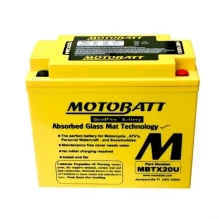 MotoBatt MBTX20U 12V Batteri 4-Polet, 310CCA, 21Ah, 175x87x155, AGM
