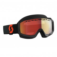 Scott Hustle SX Brille - Ora/Sort Enhancer Rød Krom Linse